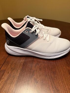FootJoy Women's White Black Pink Athletic Golf Sneakers